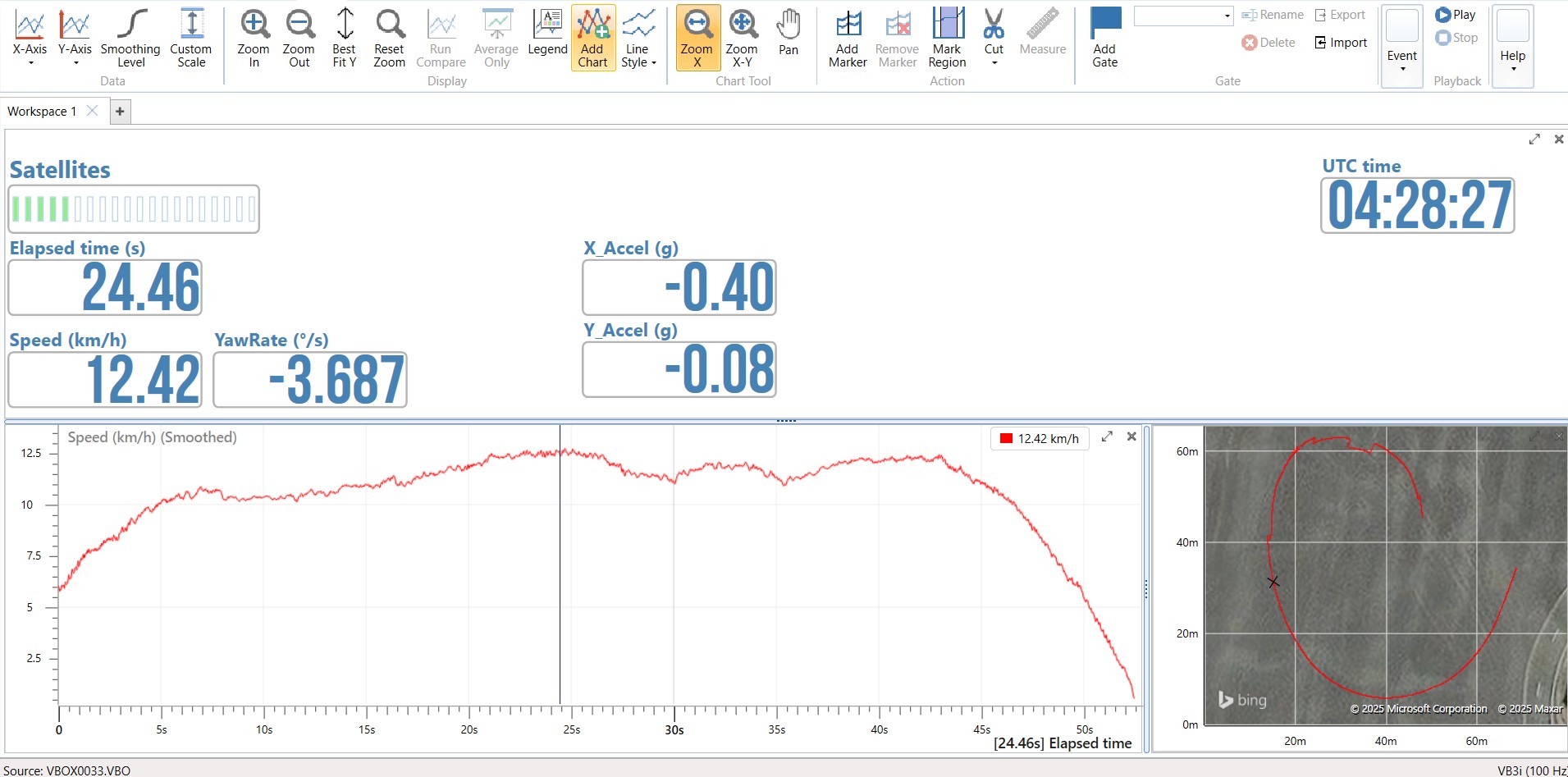 Terex ADR testing - Sample data log